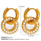 EH539 White Pearl Gold Earrings Picture2